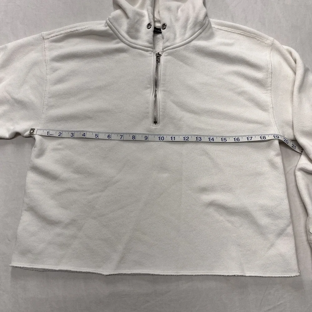 Abercrombie & Fitch Y2K Quarter Zip Jacket Cozy White Women's Medium Long Sleeve - Picture 9 of 10